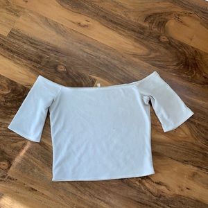 Wilfred Free- off the shoulder white crop top